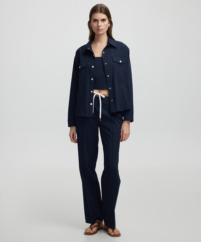 Ipekyol Shirt Jacket With Metal Snaps Navy