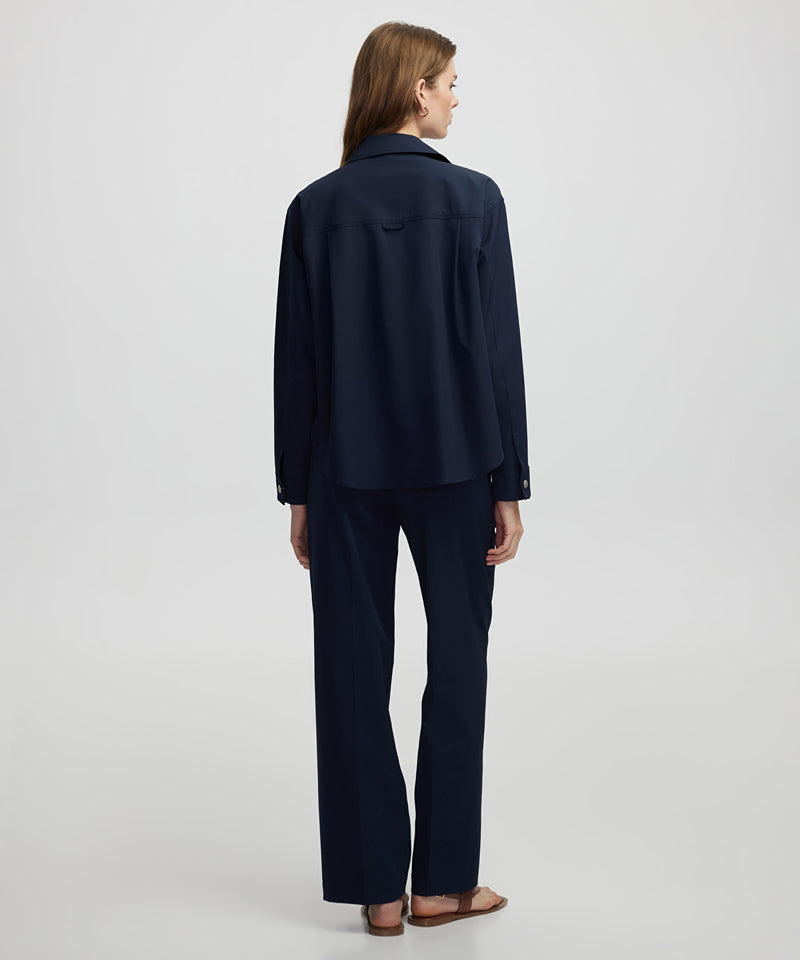 Ipekyol Shirt Jacket With Metal Snaps Navy