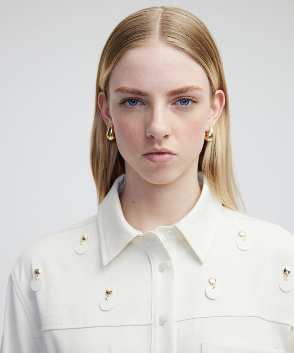 Ipekyol Shirt Jacket With Contrast Accessories Off White