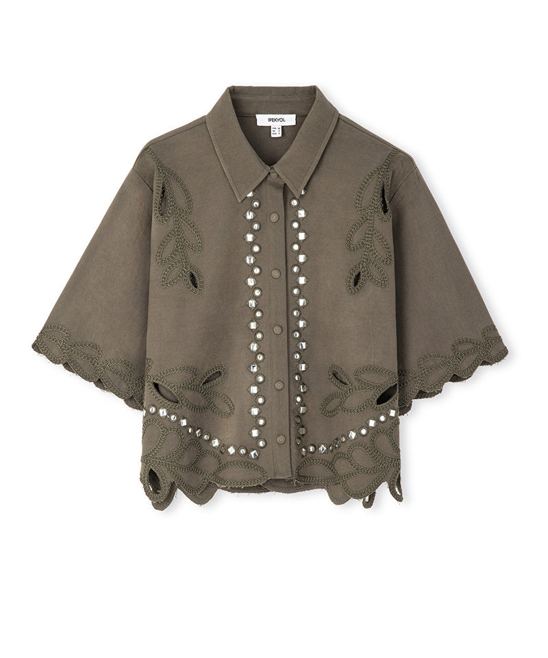 Ipekyol Jacket With Contrast Accessories Khaki