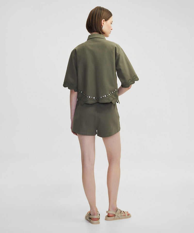 Ipekyol Jacket With Contrast Accessories Khaki