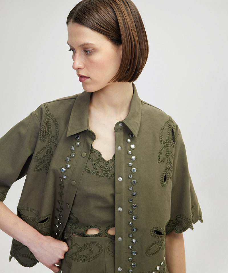 Ipekyol Jacket With Contrast Accessories Khaki