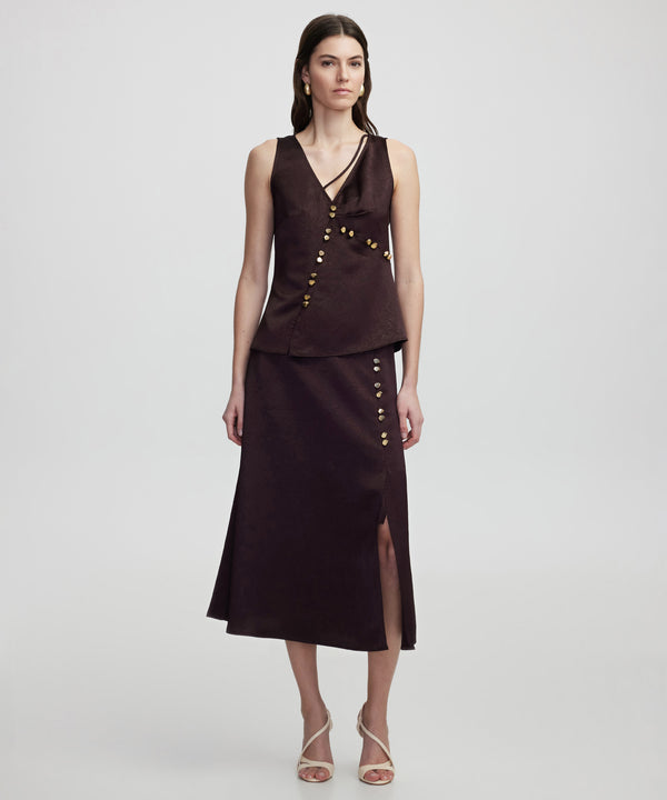 Ipekyol Metal Button Blouse Brown