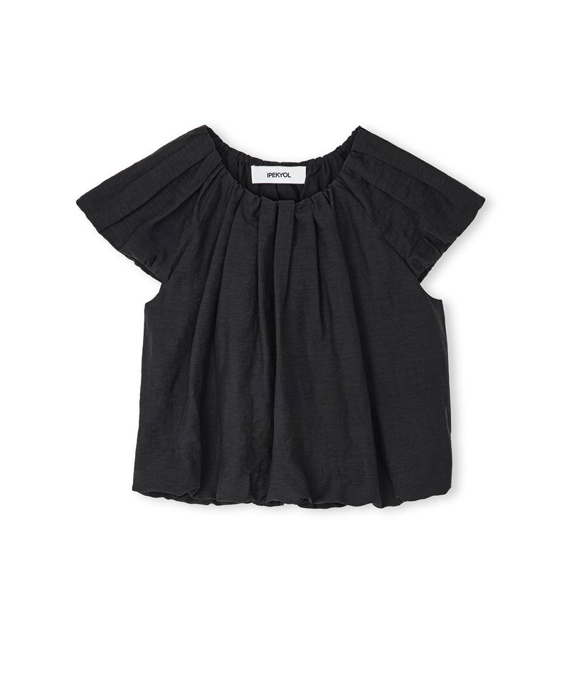 Ipekyol Linen Blend Gathered Blouse Black