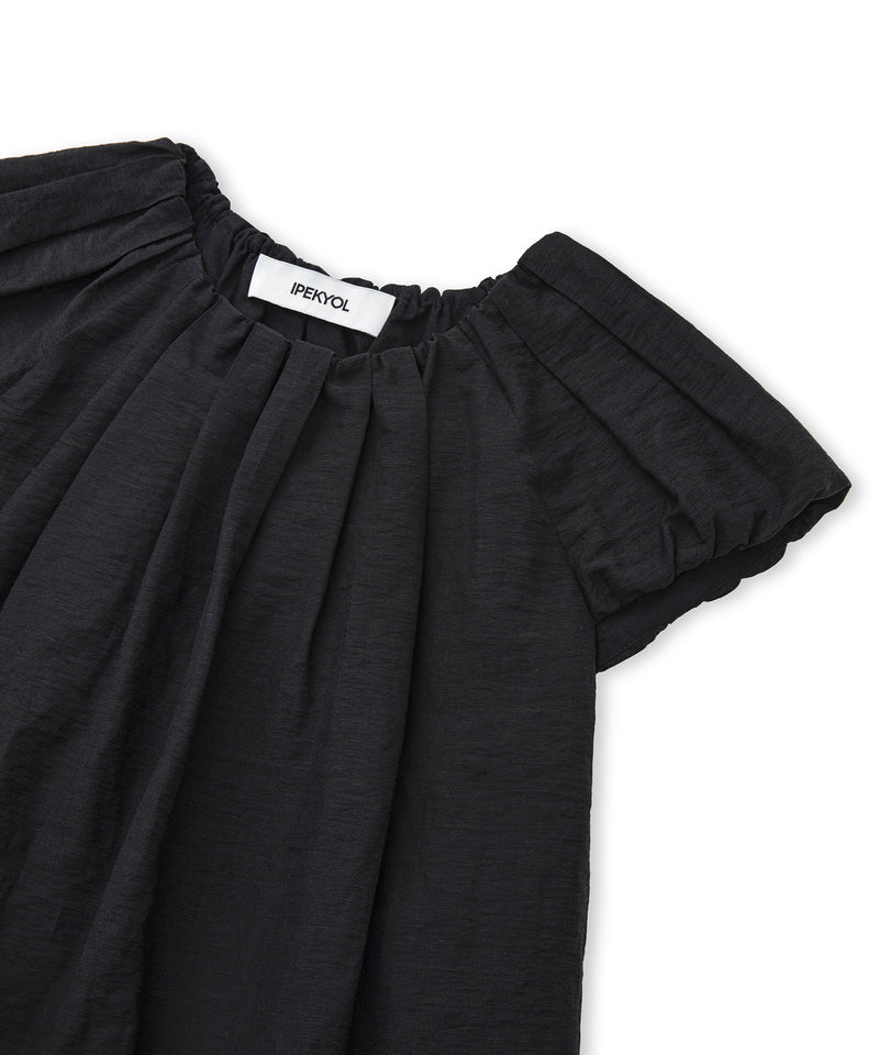Ipekyol Linen Blend Gathered Blouse Black