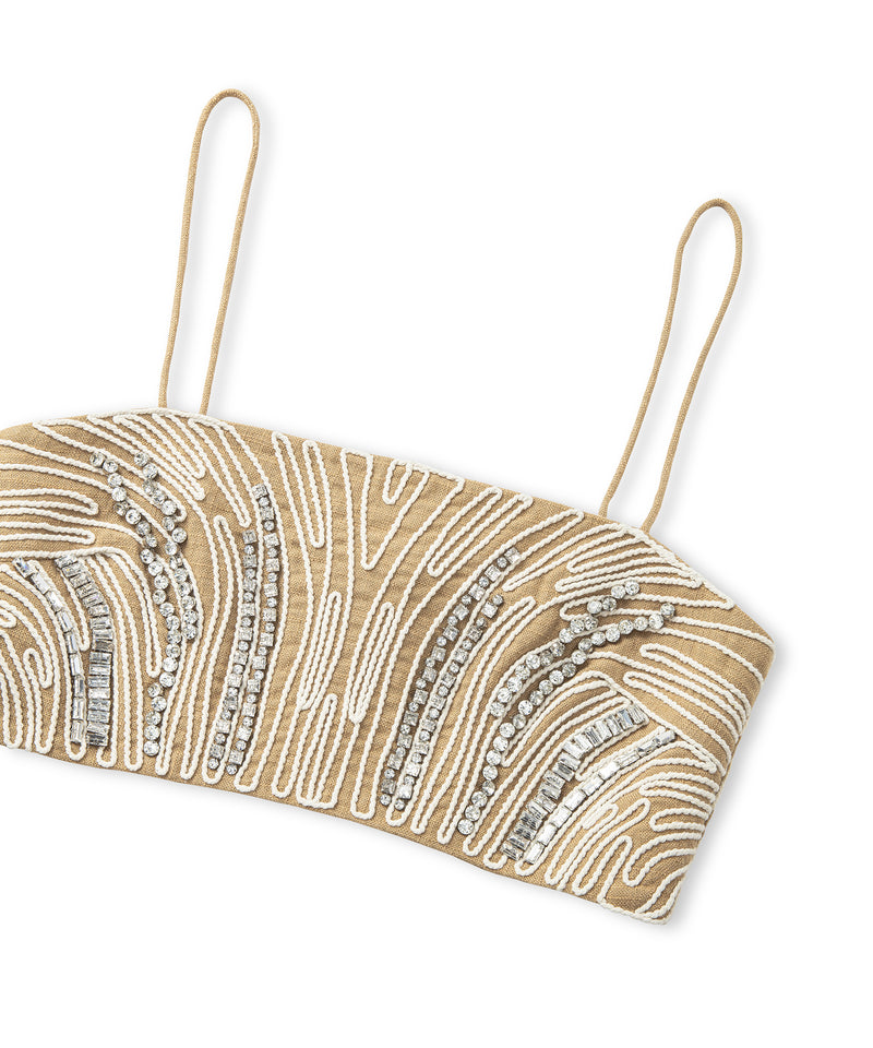 Ipekyol Strass Stone Printed And Embroidered Blouse Natural