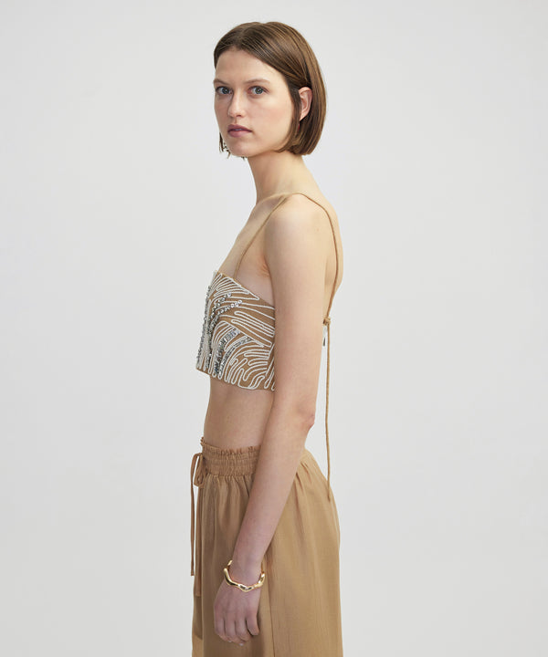 Ipekyol Strass Stone Printed And Embroidered Blouse Natural