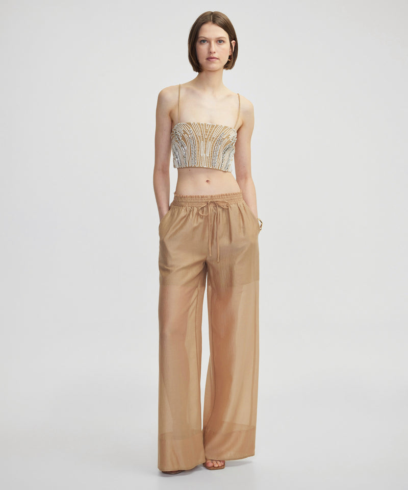 Ipekyol Strass Stone Printed And Embroidered Blouse Natural