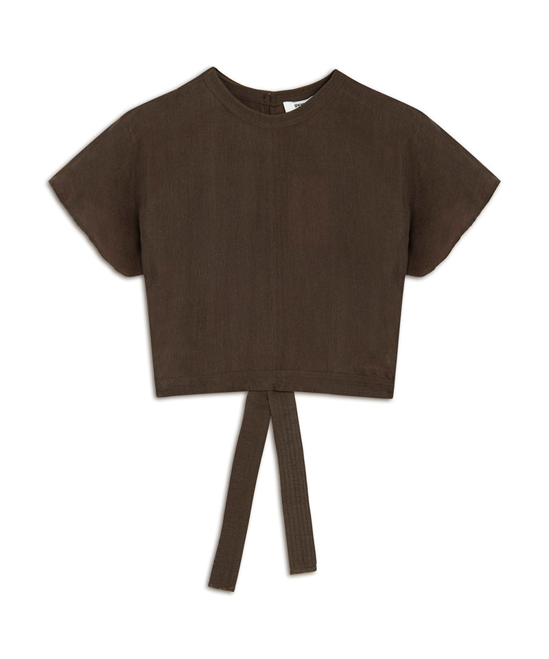 Ipekyol Waist-Accented Cupro Blouse Brown