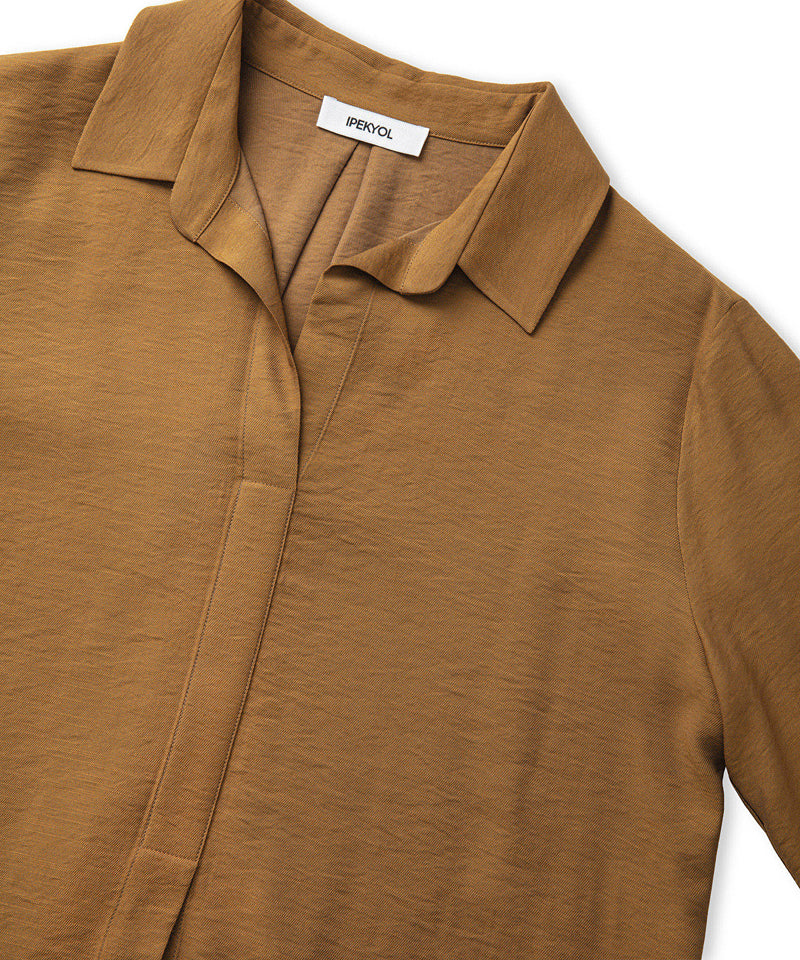 Ipekyol Shirt Collar Blouse Tobacco