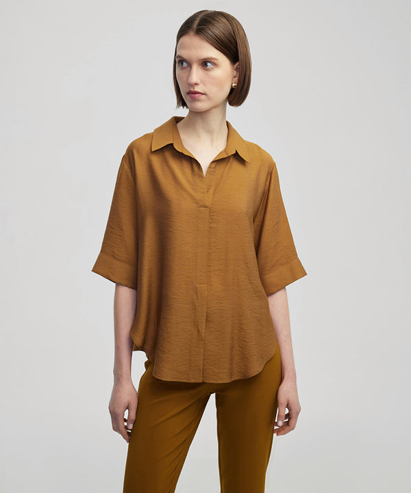 Ipekyol Shirt Collar Blouse Tobacco