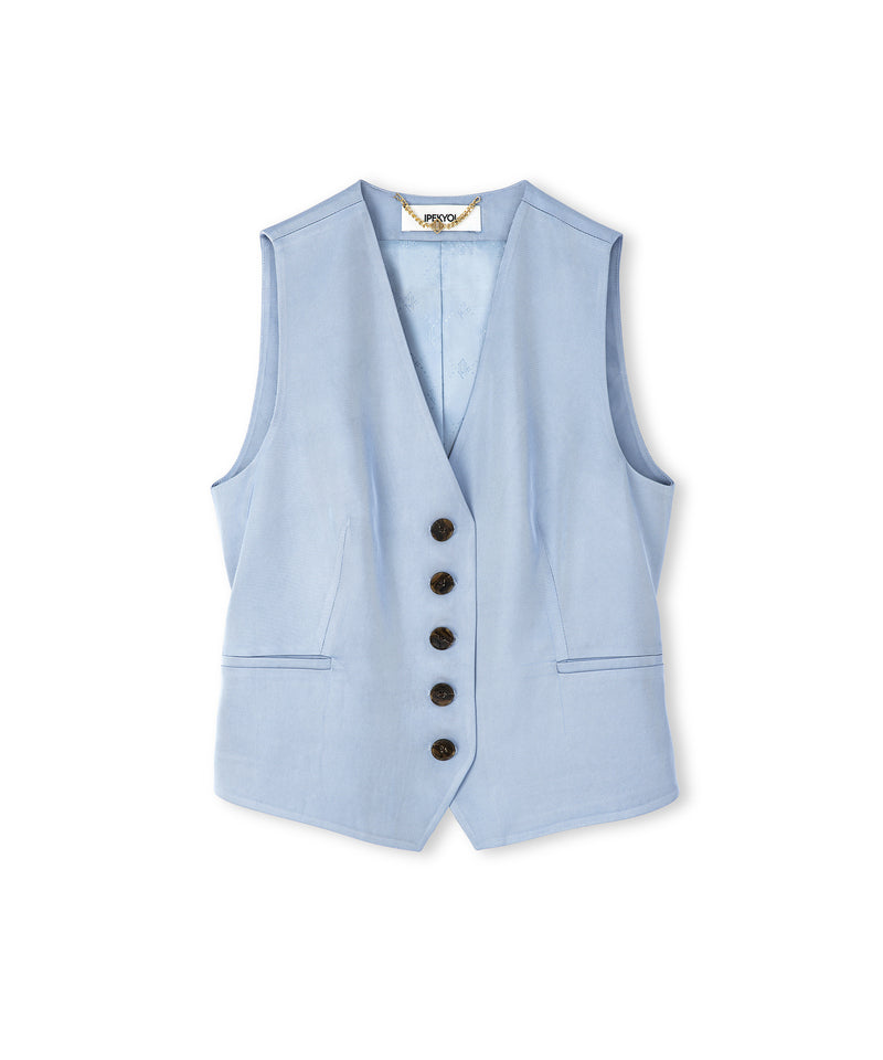 Ipekyol Fleece Pocket Vest Light Blue