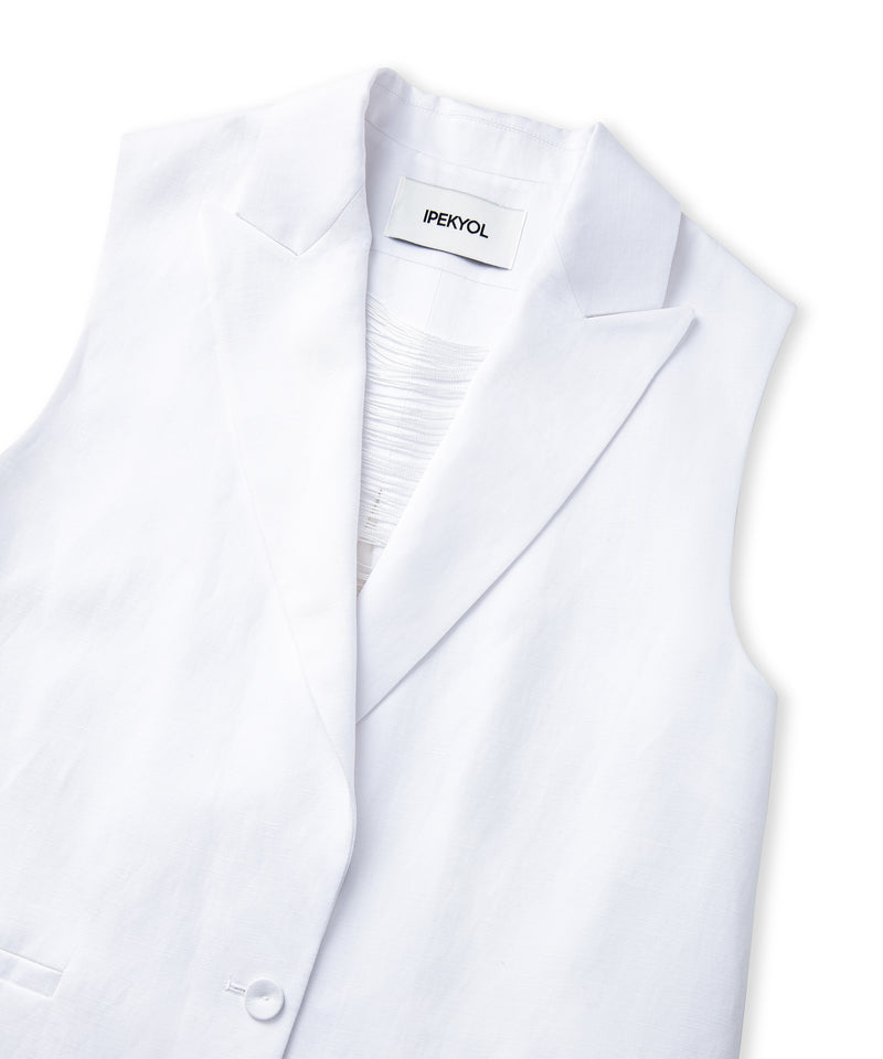 Ipekyol Vest With Back Neckline And Tassels White