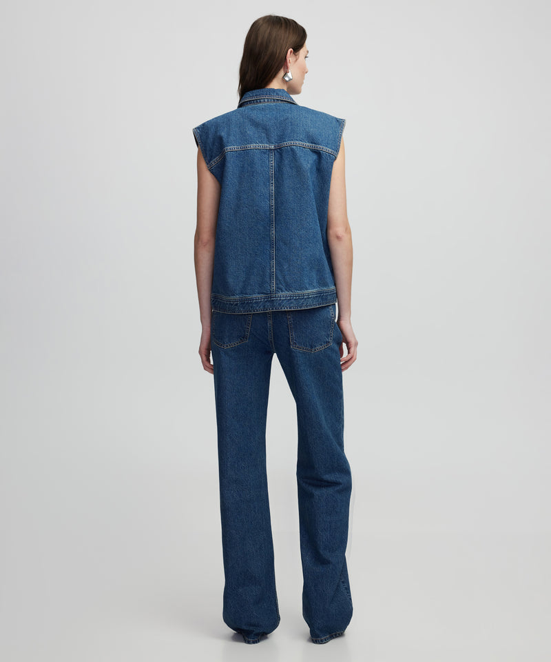 Ipekyol Hotfix Printed Denim Vest Indigo