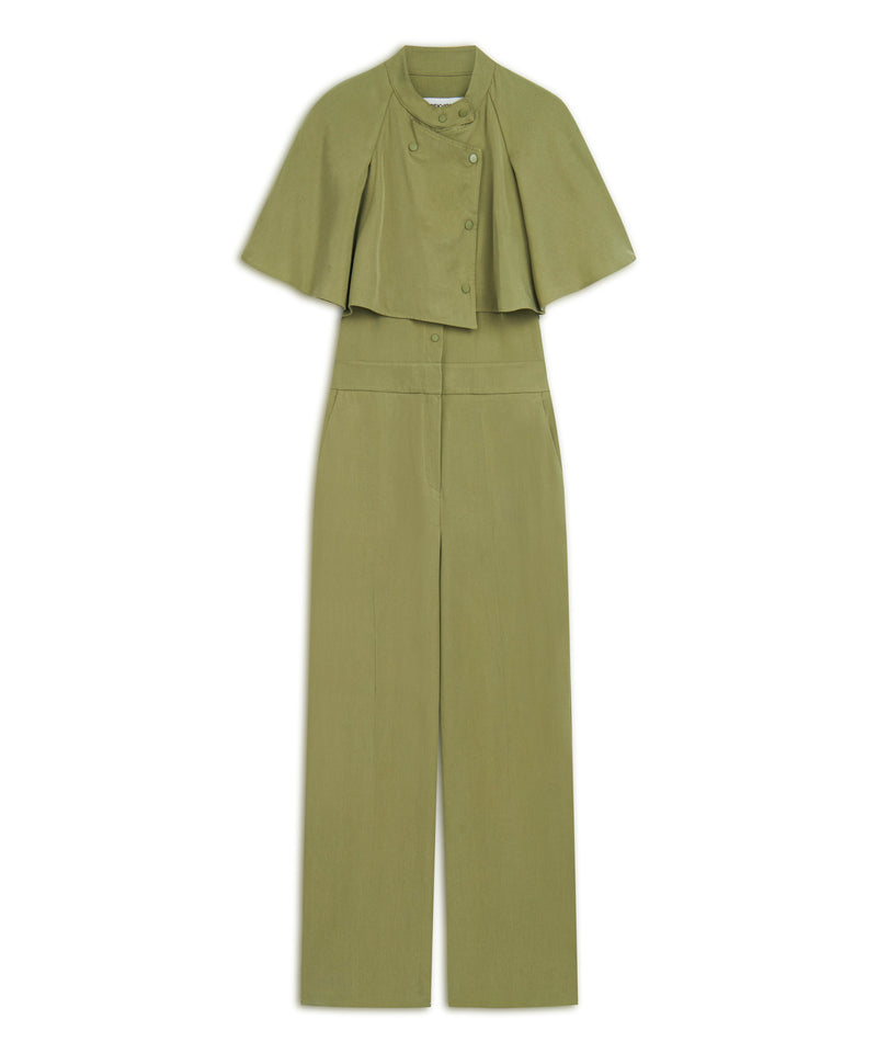Ipekyol Double-Piece Look Grandad Collar Jumpsuit Khaki