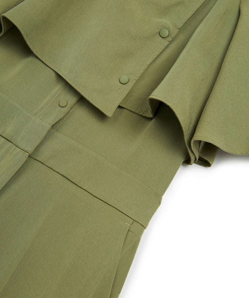 Ipekyol Double-Piece Look Grandad Collar Jumpsuit Khaki