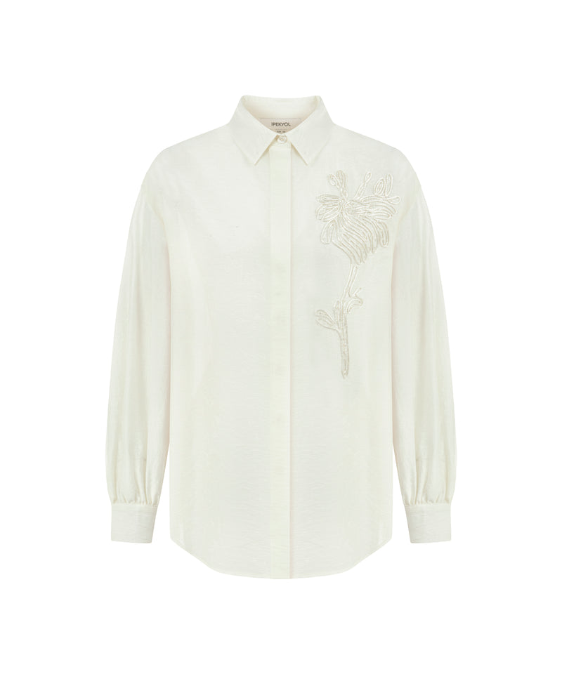 Ipekyol Flower-Embroidered Shirt Off White