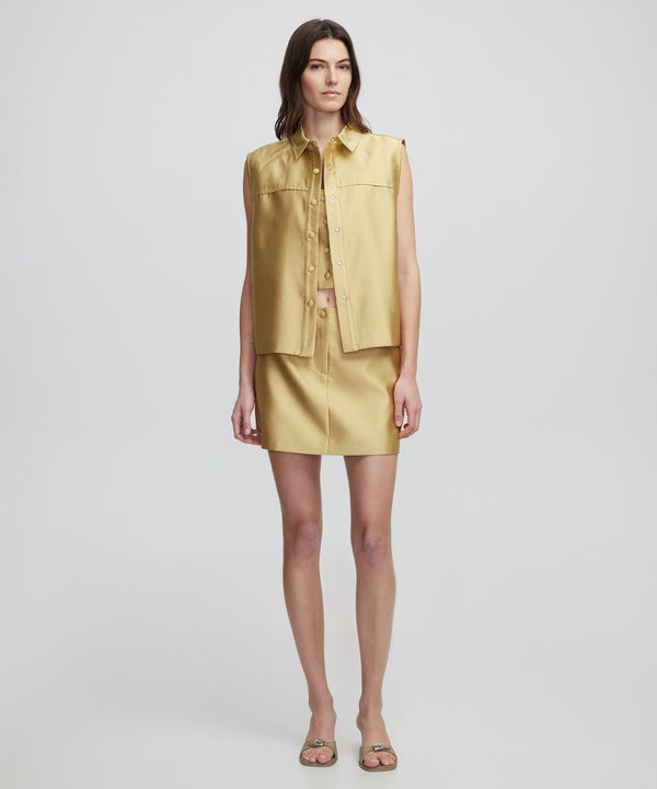 Ipekyol Shiny Textured Shirt Olive