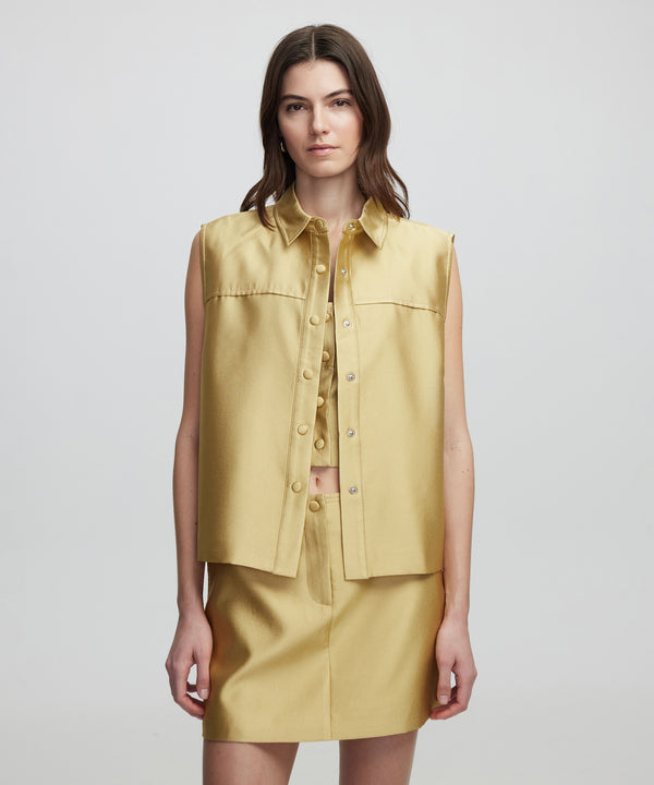 Ipekyol Shiny Textured Shirt Olive