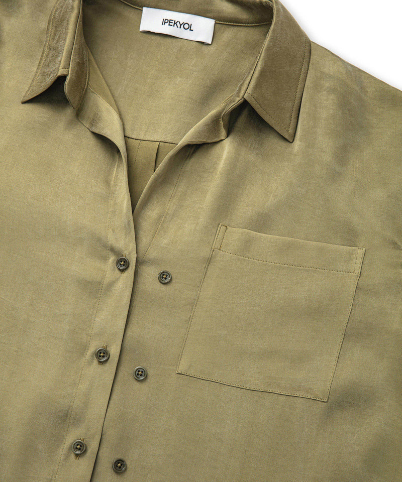 Ipekyol Adjustable Button-Down Shirt Khaki