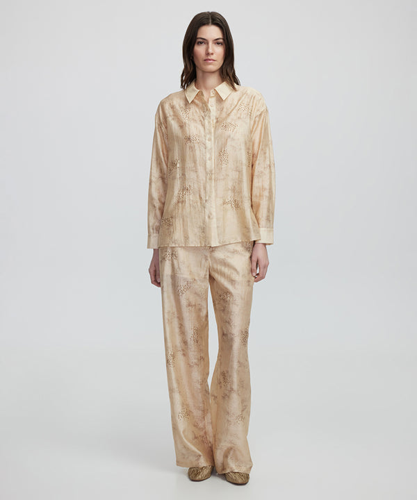 Ipekyol Embroidered And Jacquard Shirt Natural