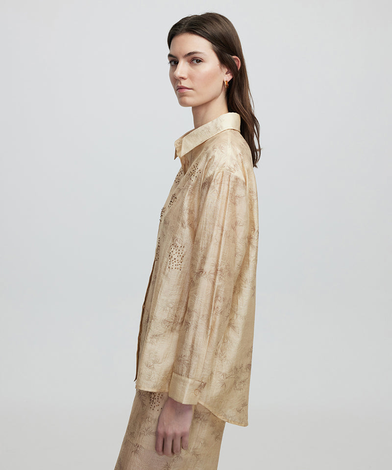 Ipekyol Embroidered And Jacquard Shirt Natural