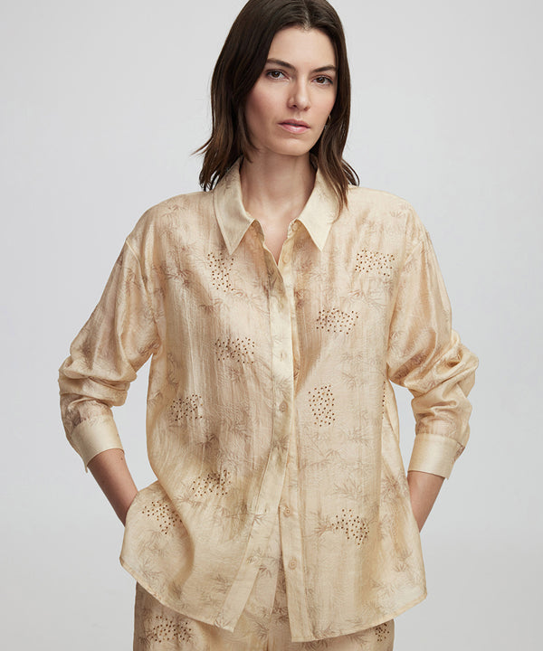 Ipekyol Embroidered And Jacquard Shirt Natural