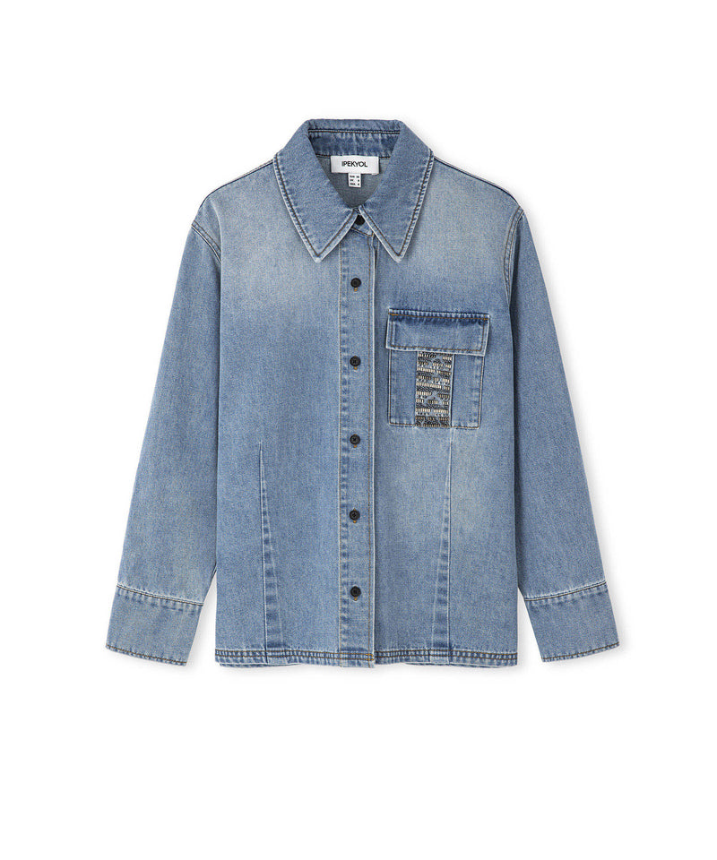 Ipekyol Embroidered Denim Shirt Indigo