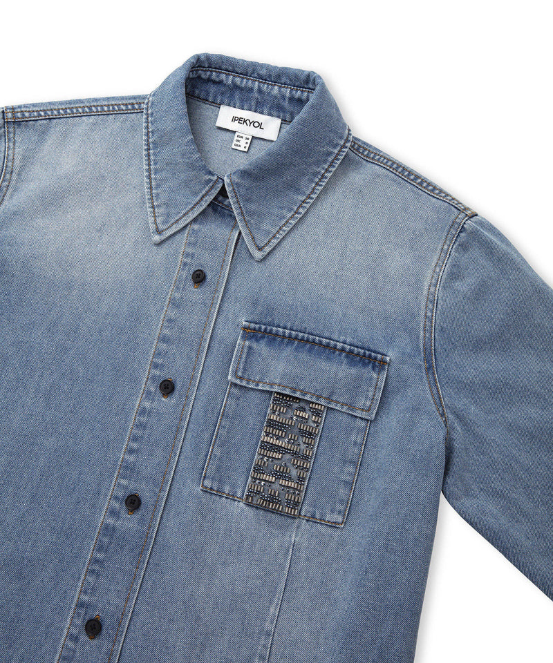 Ipekyol Embroidered Denim Shirt Indigo