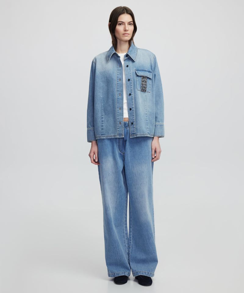 Ipekyol Embroidered Denim Shirt Indigo