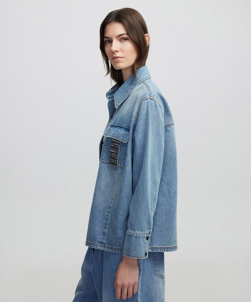 Ipekyol Embroidered Denim Shirt Indigo