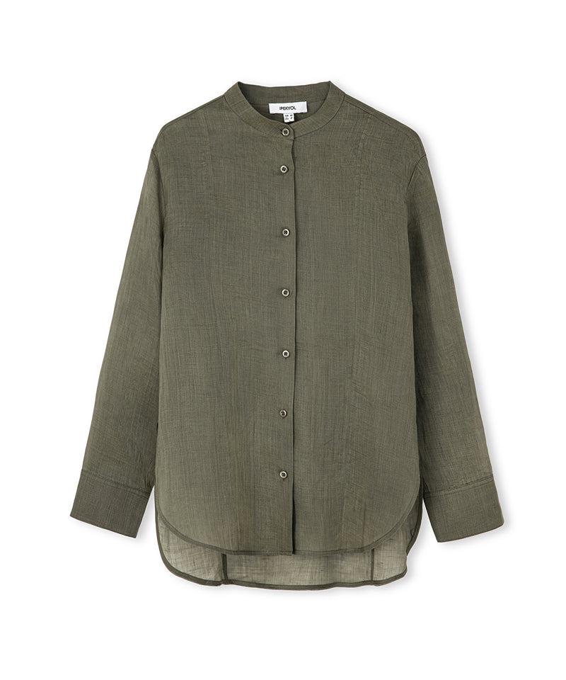 Ipekyol Double-Piece Look Linen Shirt Khaki