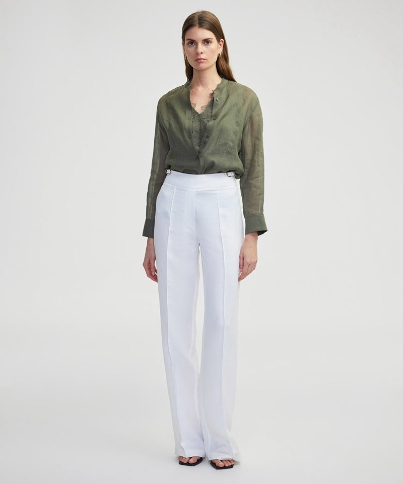 Ipekyol Double-Piece Look Linen Shirt Khaki