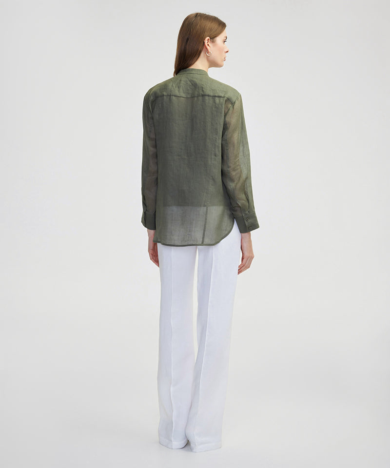 Ipekyol Double-Piece Look Linen Shirt Khaki