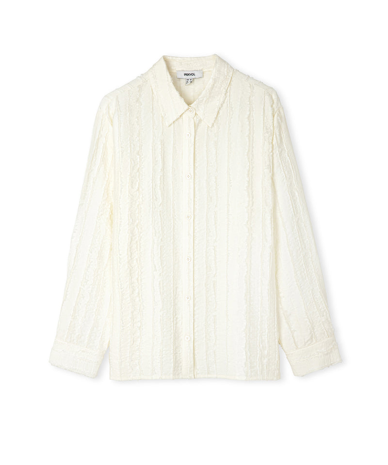Ipekyol Textured Off Shoulder Shirt Ecru