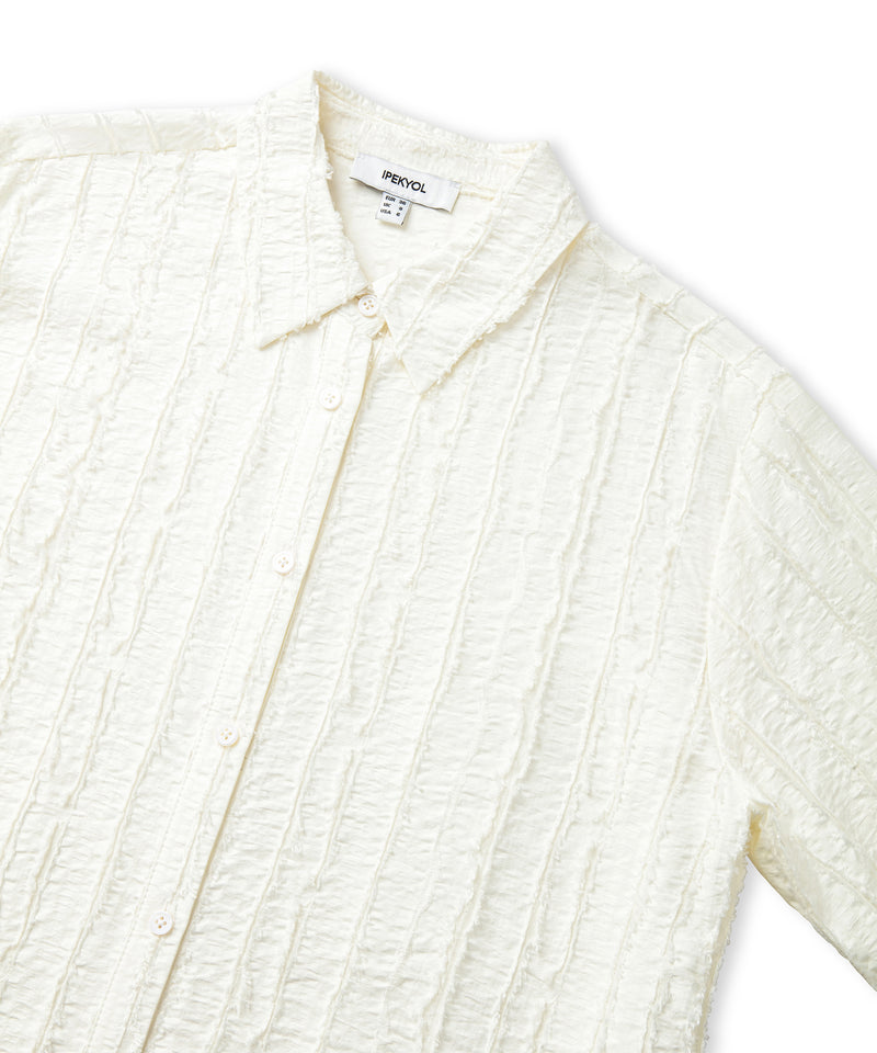 Ipekyol Textured Off Shoulder Shirt Ecru