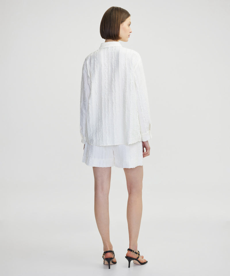 Ipekyol Textured Off Shoulder Shirt Ecru