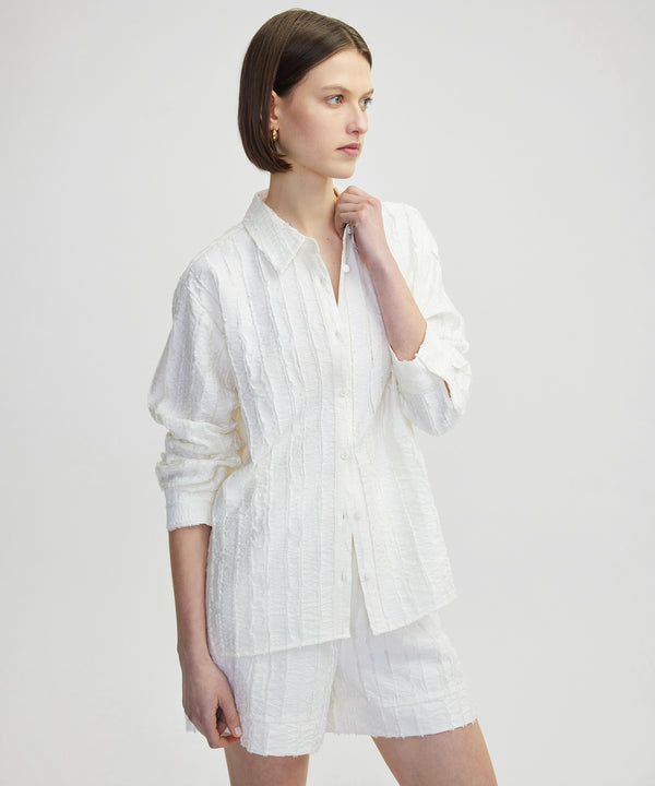 Ipekyol Textured Off Shoulder Shirt Ecru