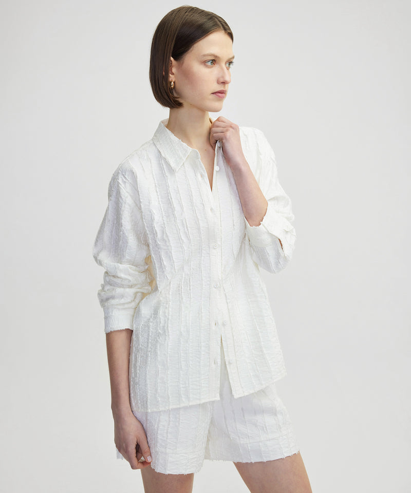 Ipekyol Textured Off Shoulder Shirt Ecru