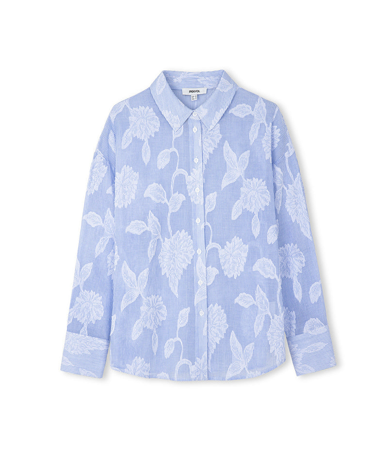 Ipekyol Floral Off Shoulder Shirt Blue