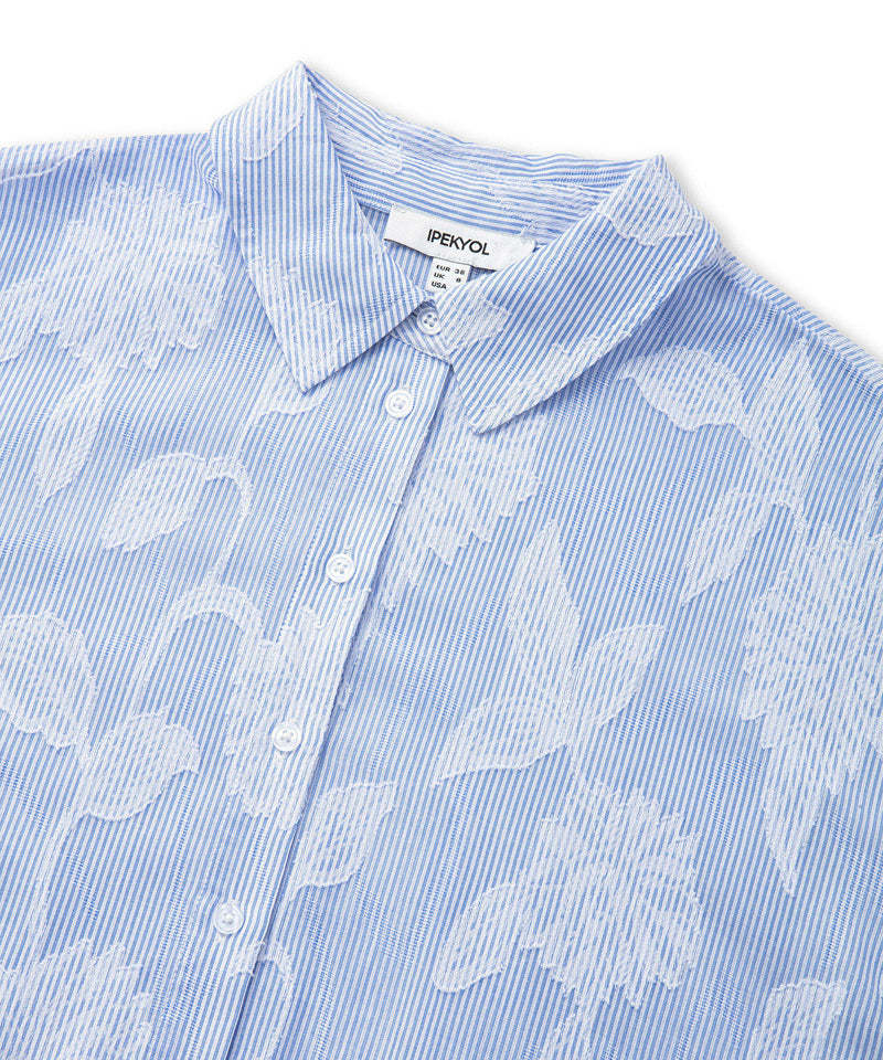 Ipekyol Floral Off Shoulder Shirt Blue