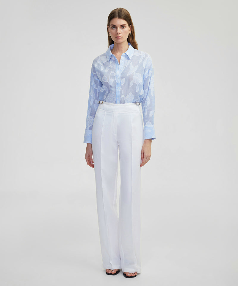 Ipekyol Floral Off Shoulder Shirt Blue