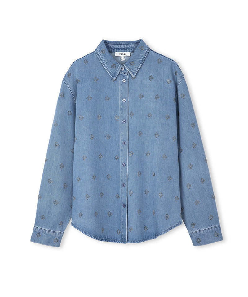 Ipekyol Monogram Hotfix Printed Image Blue