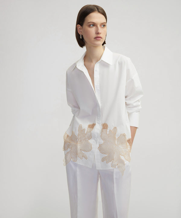 Ipekyol Poplin Shirt With Contrast Transparent Details White