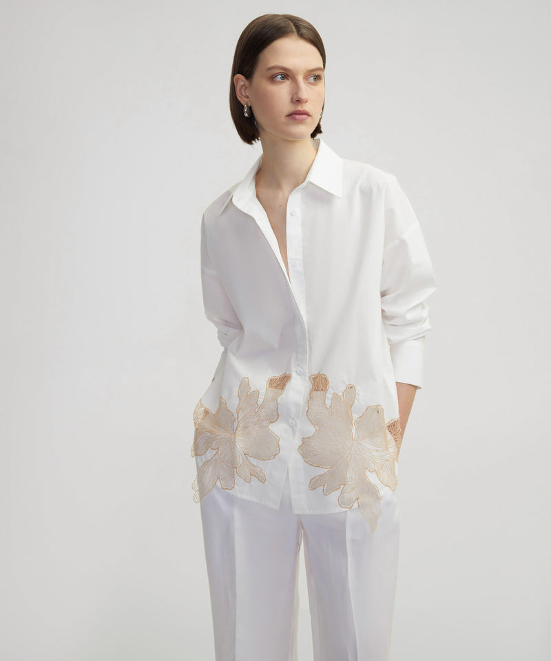 Ipekyol Poplin Shirt With Contrast Transparent Details White