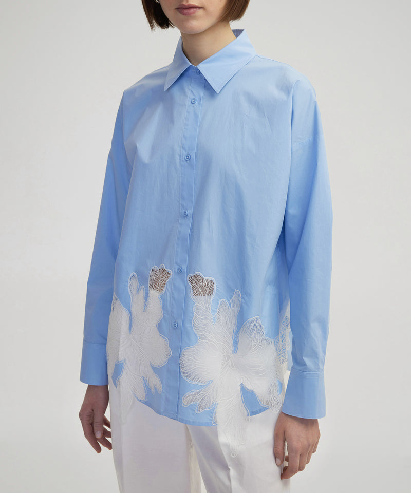 Ipekyol Poplin Shirt With Contrast Transparent Details Blue