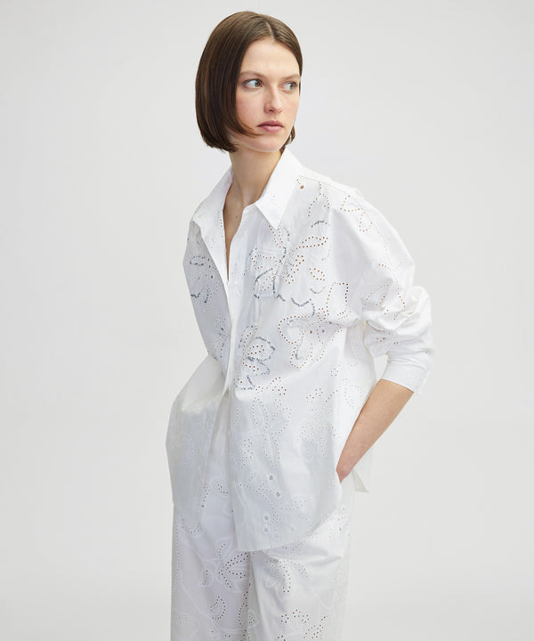 Ipekyol Sequin Embroidered Scalloped Shirt White