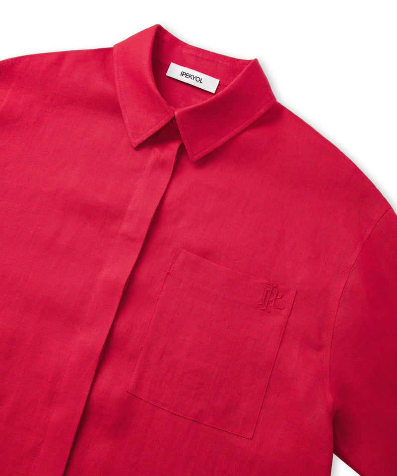 Ipekyol Linen Shirt With Hidden Placket Cherry
