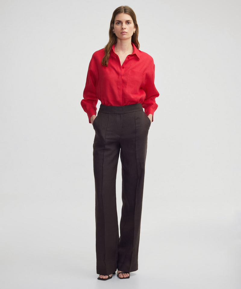 Ipekyol Linen Shirt With Hidden Placket Cherry