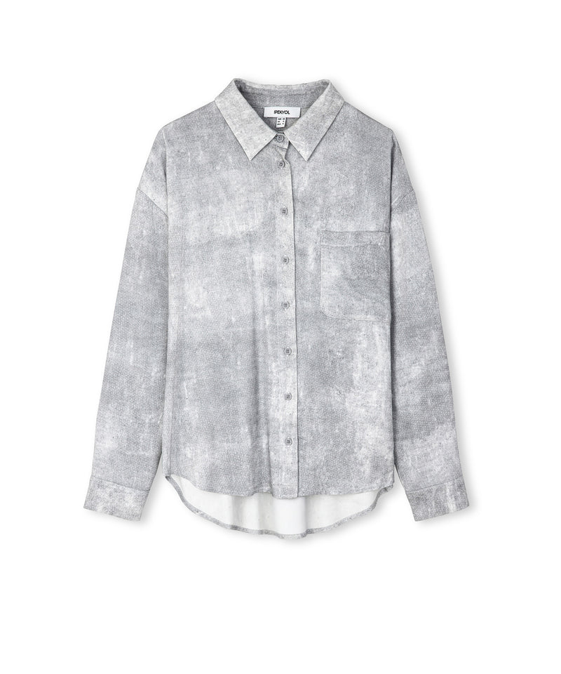 Ipekyol Hotfix Printed Relaxed Fit Shirt Grey